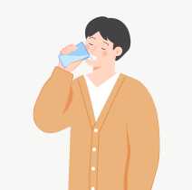 혼합된 용약을 천천히 나누어 모두 마십니다.